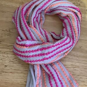 Ann Taylor Loft Orange & Pink Dot Infinity Scarf